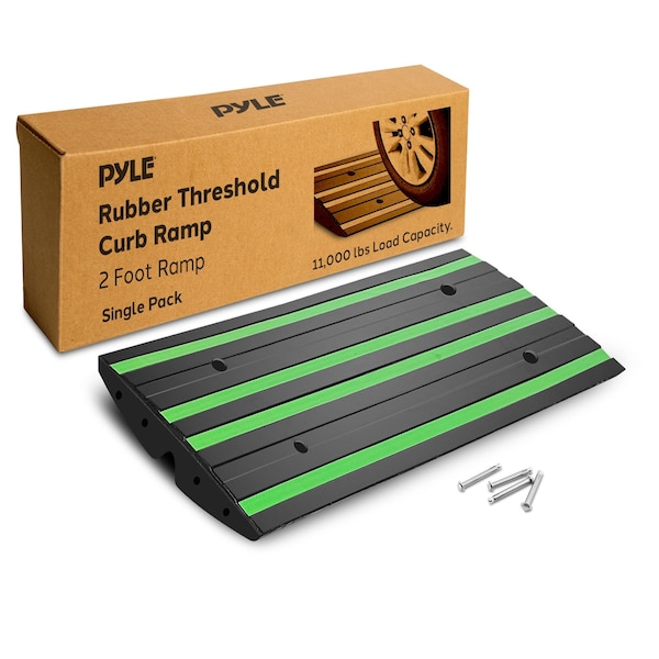 Pyle 2 Ft. Rubber Threshold Curb Ramp for Driveway PCRMP2SG - main