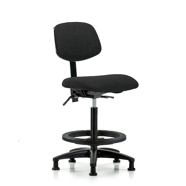 Blue Ridge Ergonomics Chair, Fabric, Hi Bench, Tilt BF Glides, Blk, No Arms, 26" to 35-1/2" Height, Black BR-FHBCH-RG-T1-A0-BF-RG-F42 - main