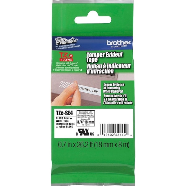 Brother Label/RibbonCartridge, White, 45/64inW TZESE4G - main