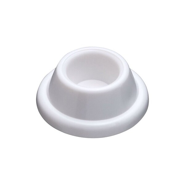 National Hardware Door Stop, 1.9 in Dia Base, 0.72 in Projection, Plastic, White, 2PK N215-897 - main
