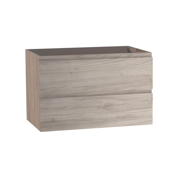 Homeroots 28" Natural Wood Freestanding Bathroom Vanity With White Sink And Two Drawers 627454 - main
