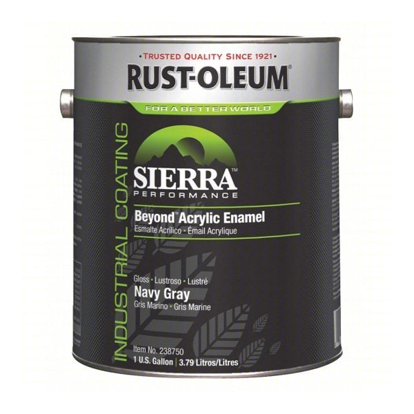 Rust-Oleum Interior/Exterior Paint, Glossy, Water Base, Navy Gray, 1 gal 238750 - main