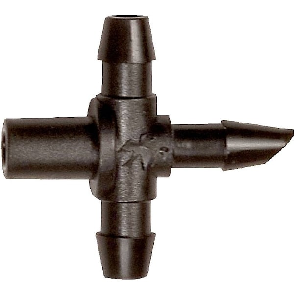 Rain Bird BT25-10PK Drip Irrigation Tee, 1/4 in Connection, Barb, Plastic, Black BT25/10PS - main