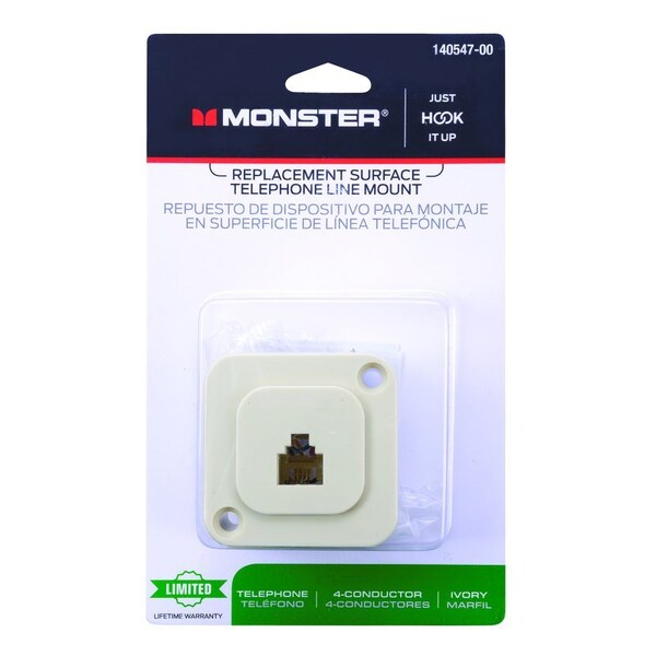 Monster Cable Just Hook It Up 1-Jack Phone Jack Surface-Mount 140547-00 - main