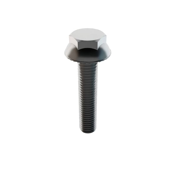Zoro Select Not Graded, M10-1.50 Serrated Flange Bolt, Plain Stainless Steel, 50 mm L, 5 PK 31-MFH-10-50 - main