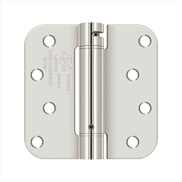 Deltana 4 x 4 5/8 Radius Spring Hinge Bright Nickel Finish DSH4R514 - main