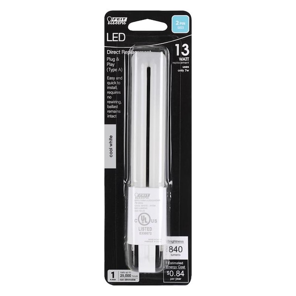 Feit Electric Feit Linear PL GX23-2 LED Bulb Cool White 13 Watt Equivalence 1 pk BPPL13841LEDG2 - main