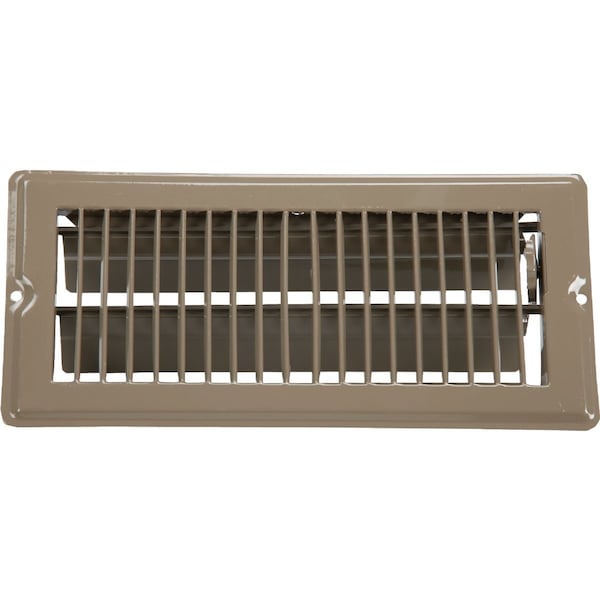 Us Hardware 4'' x 10'' x 11/16'' Brown Steel Floor Register V-103B - main
