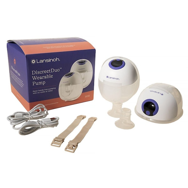 Lansinoh Wearable Double Electric Breast Pump DiscreetDuo, 15 Pieces, 1 Kit 53751 - main