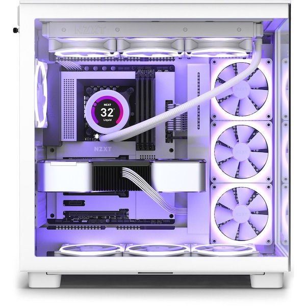 Nzxt H9 Flow Mid-Tower TG F120Q Airflow Fan - White CM-H91FW-01 | Zoro