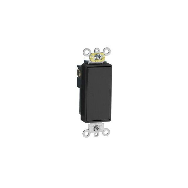 Leviton Wall Switch, 1/2 hp, Rocker, 15 A, Ebony 5691-2E - main
