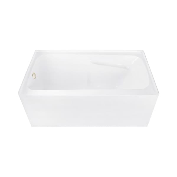Kingston Brass 54" Acrylic Rectangular 3-Wall Alcove Tub Combo w/ Armrests in Glossy White/Polished Nickel CVTAP543023L6 - main