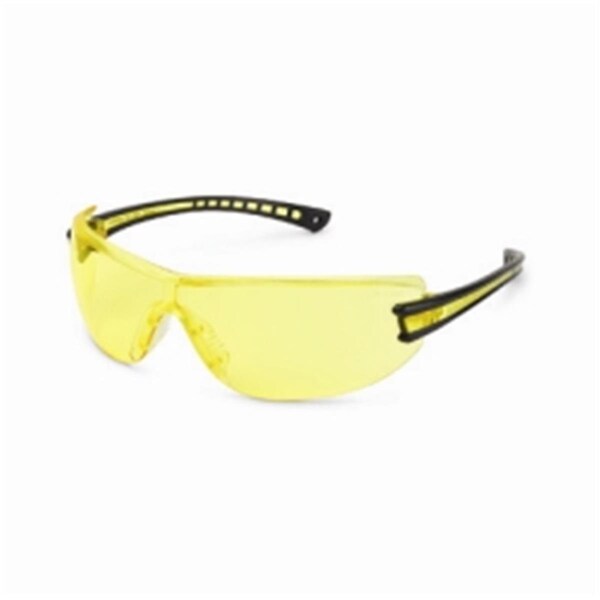 Gateway Safety Luminary Lightweight Safety Glasses with Wraparound Amber Anti-Scratch Lens, Black Temple GWS19GB75 - main