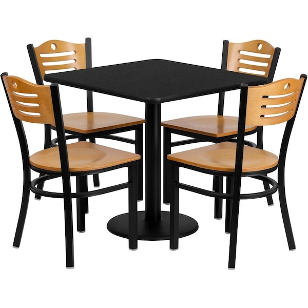 Flash Furniture Square Laminate Table, Laminate, Wood Grain MD-0010-GG - main