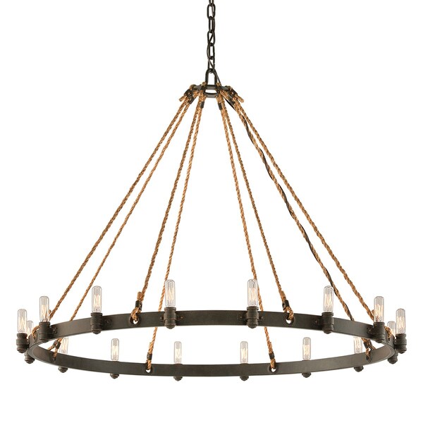 Troy Lighting Pike Place 16 Light Chandelier 42 In. Shipyard Bronze F3127 - main