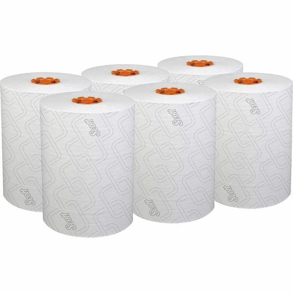 Scott Pro Slimroll Hard Roll Towels for Orange Core Dispensers, White, 580'/Roll, 6PK 47035 - main