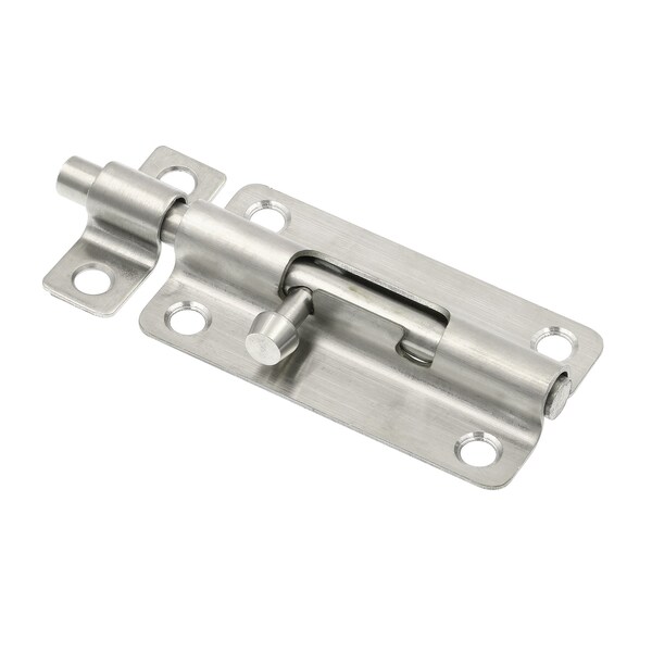 Prime-Line Door and Gate, Slide Barrel Bolt Latch 4 inch with Screws, Stainless Steel (Single Pack) U 117571 - main