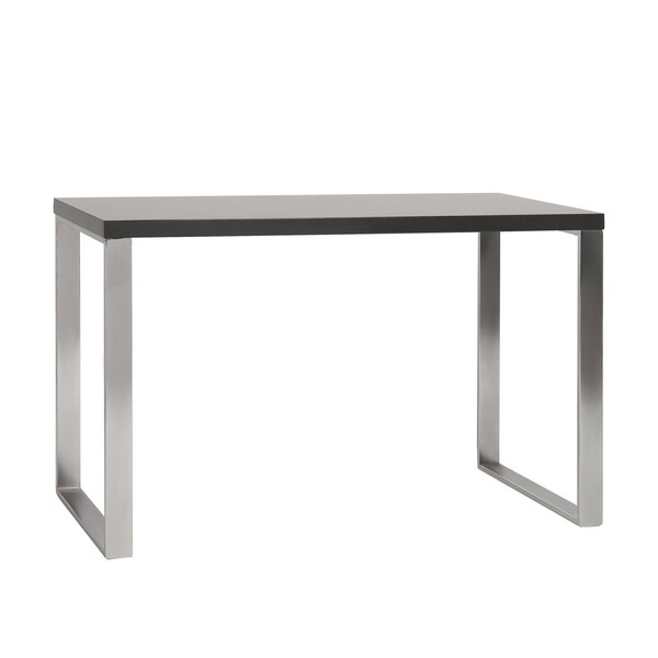 Homeroots 47" Gray and Silver Wood and Stainless Steel Sled Writing Desk 556634 - main