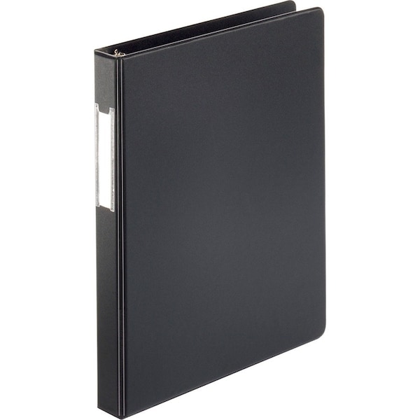 Business Source Basic Round Ring Binder wLabel Holder, Black BSN28559 - main