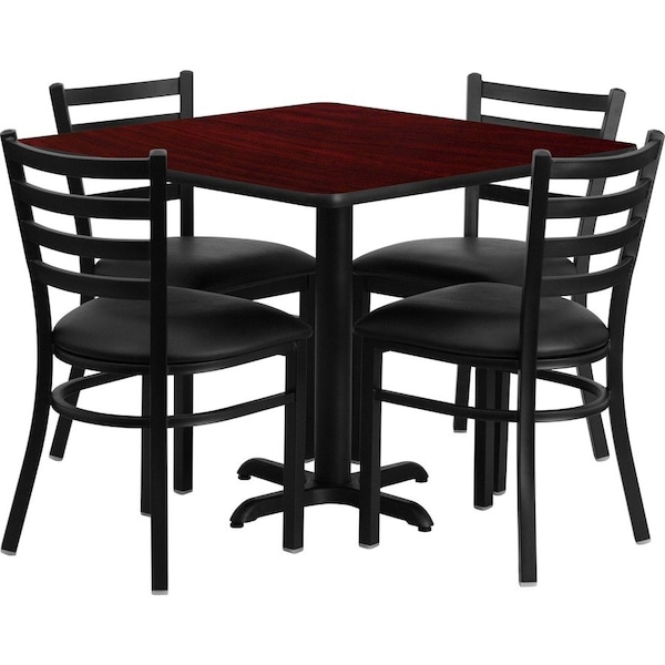 Flash Furniture Square Laminate Table, Laminate Top, Wood Grain HDBF1014-GG - main