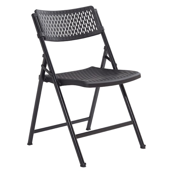 Betterbeds Airflex Series Premium Polypropylene Folding Chair - Black, 4PK BE2623777 - main
