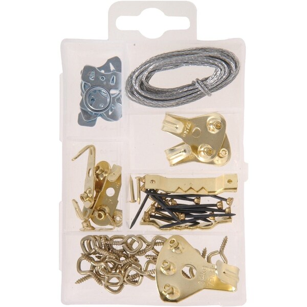 Hillman The Fastener Center Steel Heavy-Duty Picture Hanger Fastener Assortment Kit, 60 Pcs. 130200 - main