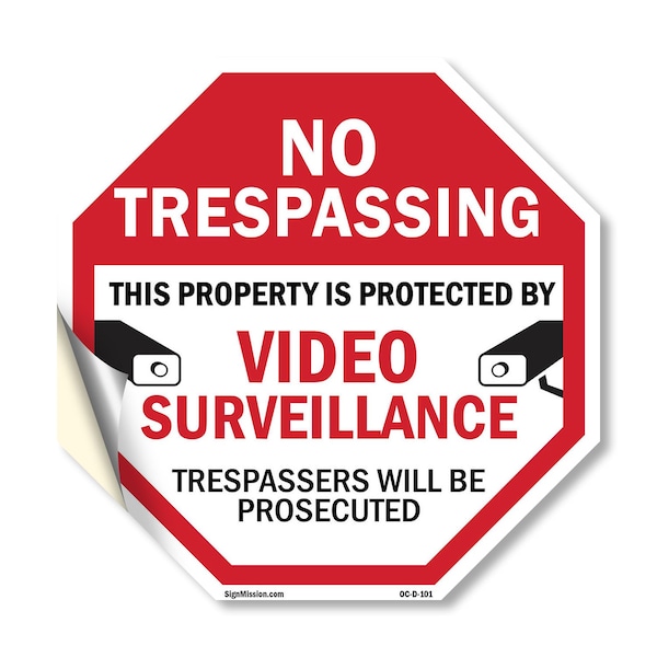 Signmission No Trespassing This Property Is Pro, 10 Inch X 10 Inch, Vinyl Decal OC-D-10-101 - main