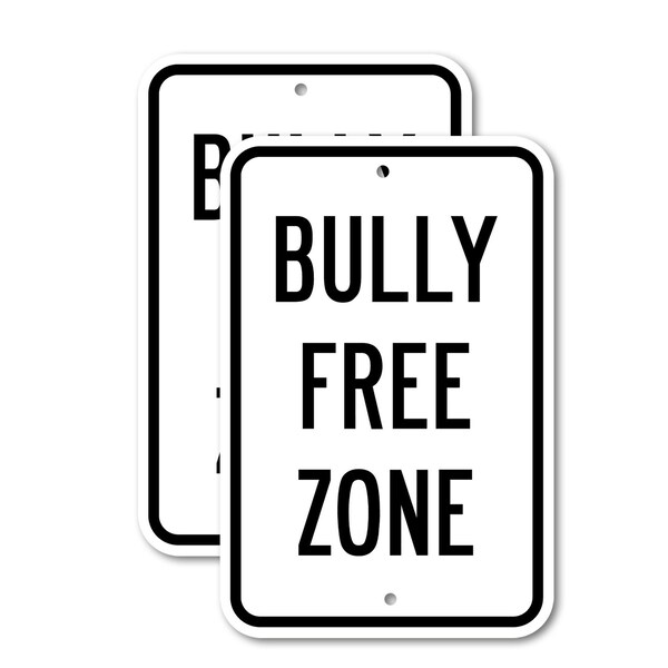 Signmission Bully Free Zone, 18'' X 24'' 2 Signs, Heavy Gauge Aluminum, 2PK A-1824-2PACK-2599 - main