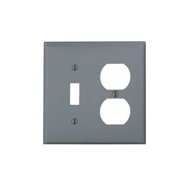 Leviton Combination Wallplate, Standard Size, Gang 2, Gray 80705-GY - main