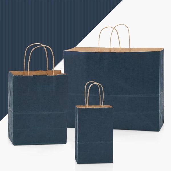 Nashville Wraps Navy Blue Shadow Stripe Kraft Bag Assortment, 125PK 12SSANB - main