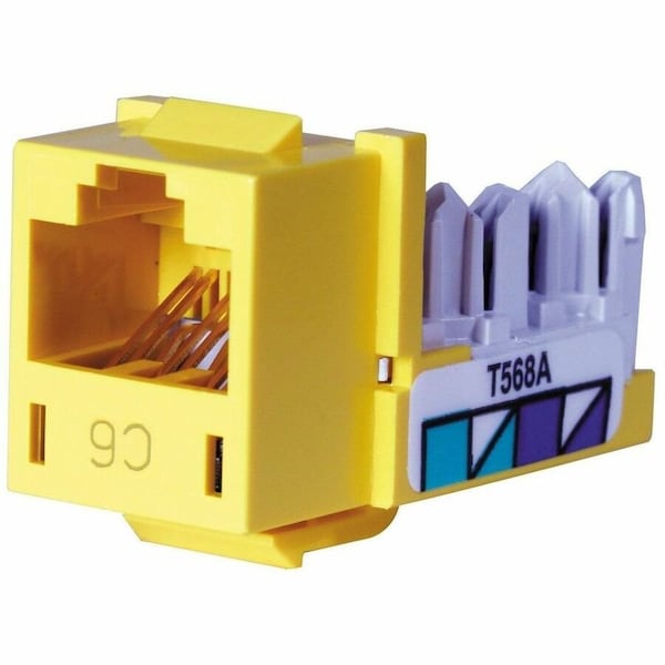 Hubbell Premise Wiring Jack, Yellow, Cat6, Rj45 HXJ6Y - main
