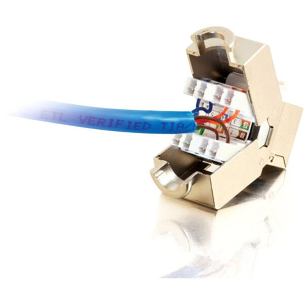 C2G 180ANDDEG; CAT6 RJ45 UTP SHIELDED KEYSTONE JACK - SILVER 35212 - main