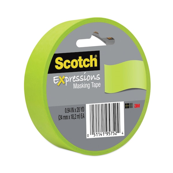 Scotch Expressions Masking Tape, 3in Core, 0.94in x 20 yds, Lemon Lime 3437-GRN - main