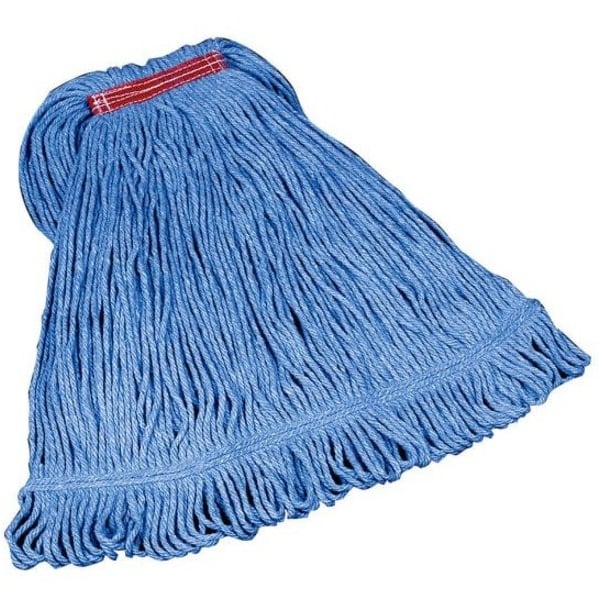 Rubbermaid Commercial Super Stitch Blend Mop Head, Medium, Cotton/Synthetic, Blue, PK6 FGD21206BL00 - main