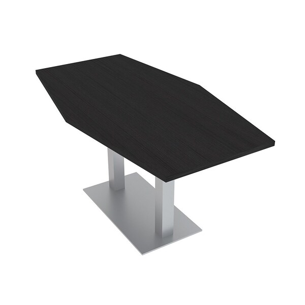Skutchi Designs Hexagon Conference Table With Power Unit, 36 in W, 60 in L, Black HAR-HEX.IR-36X60-DOU-U999ST19-NA - main