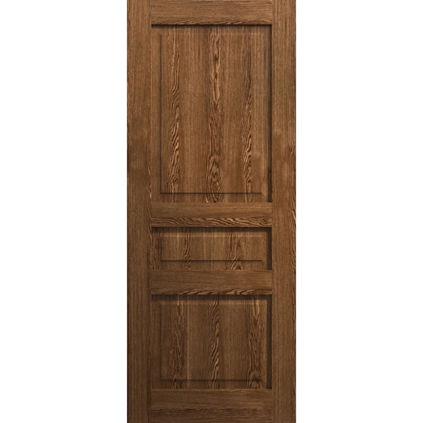 Sartodoors Slab Door Panel 28 x 80 inches, Ego 5012 Cognac Oak Veneer, Wood Veneer Doors, Pocket Closet Slid EGO5012S-DKO-28 - main