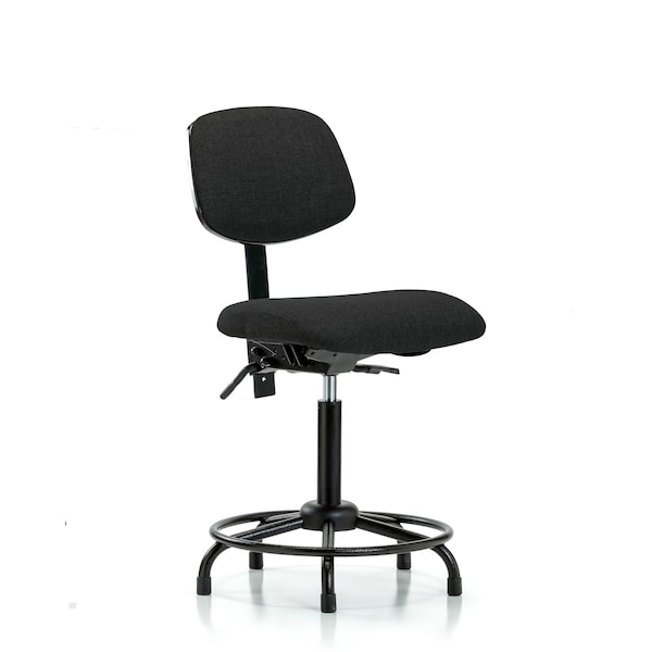 Blue Ridge Ergonomics Chair, Fabric, Med Bench, RT Glides, Blk, No Arms, 22" to 29" Height, Black BR-FMBCH-RT-T0-A0-RG-F42 - main