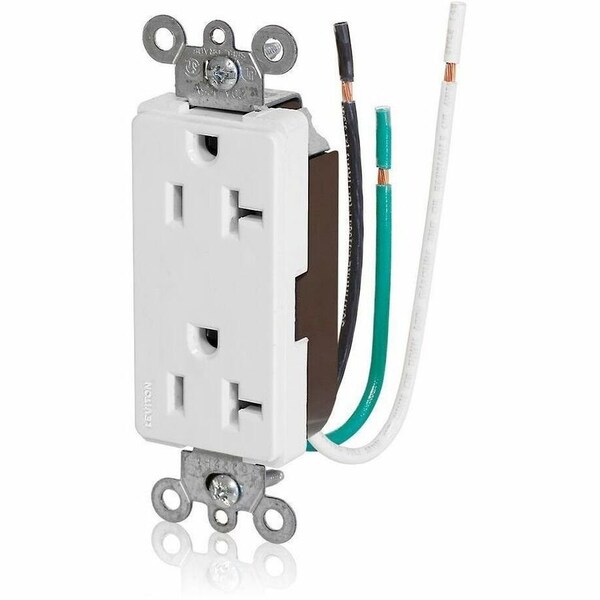 Leviton Receptacle Outlet, 20A, White, 125V 16352-LW - main