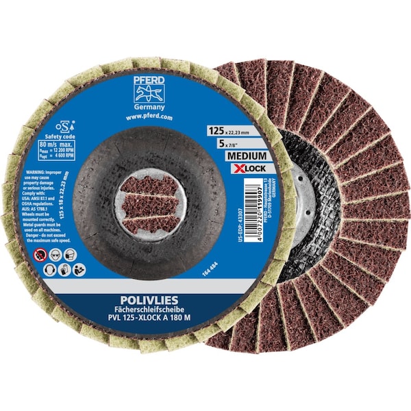 Pferd 5'' POLIVLIES AO Non-Woven Flap Disc - 7/8'' X-LOCK - Medium Grade 43307 - main