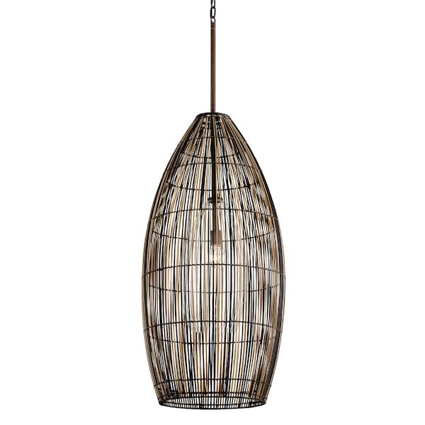 Troy Lighting Holden 1 Light Pendant 21.5 In. Textured Bronze F7533-TBZ - main