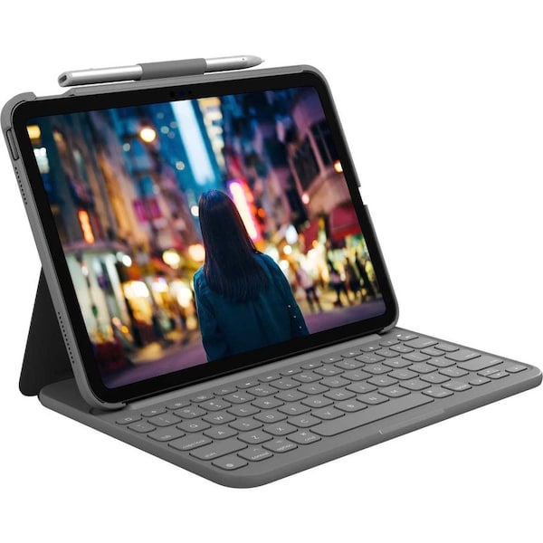 Logitech Apple Slim Folio for iPad 10.9-inch (10th generation) - Oxford Grey 920011368 - main