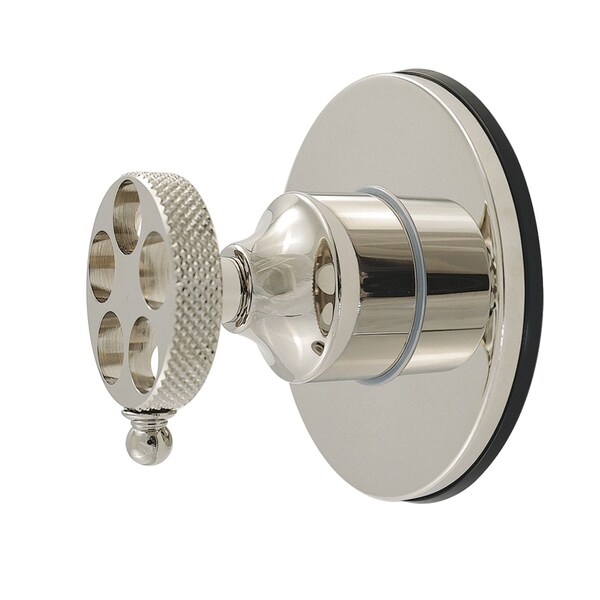 Kingston Brass Single-Handle Six-Way Diverter Valve with Knurled Handle and Round Trim Kit, Polished Nickel KS4036RKX - main