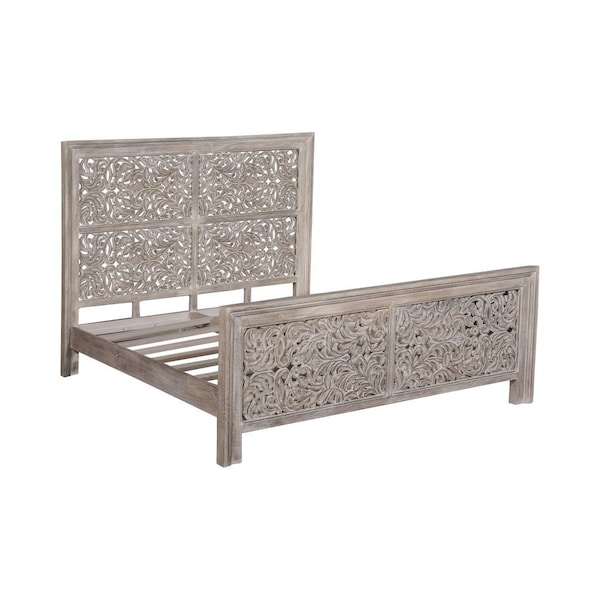 Homeroots Three Piece Gray Solid Wood Bedroom Set 569575 - main