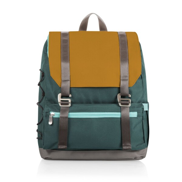 Picnic Time Family Of Brands On The Go Traverse Backpack Cooler, Mustard Yellow with Gray & Blue Accents 632-00-145-000-0 - main