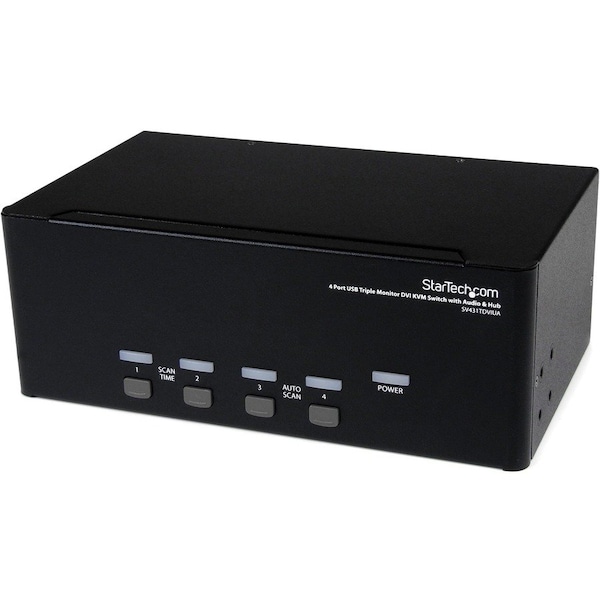 Startech.Com 4 Port Triple Monitor DVI USB KVM Switch with Audio & USB 2.0 Hub SV431TDVIUA - main