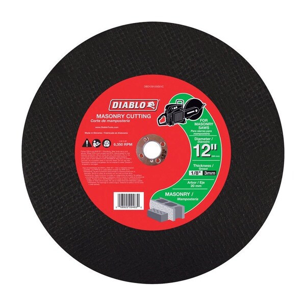 Diablo 12in. x 1/8in. x 20mm High Speed Masonry Cut-Off Disc DBD120125G01C - main