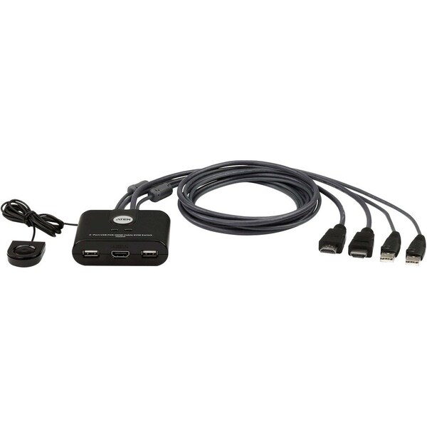 Aten 2-Port USB FHD HDMI Cable KVM with Remote Port Selector CS22HF - main