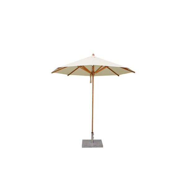 Bambrella 8.5' Round Bamboo Market Umbrealla w/1.5" Pole Diameter-Ecru Canopy 2.5m R-L38-E - main