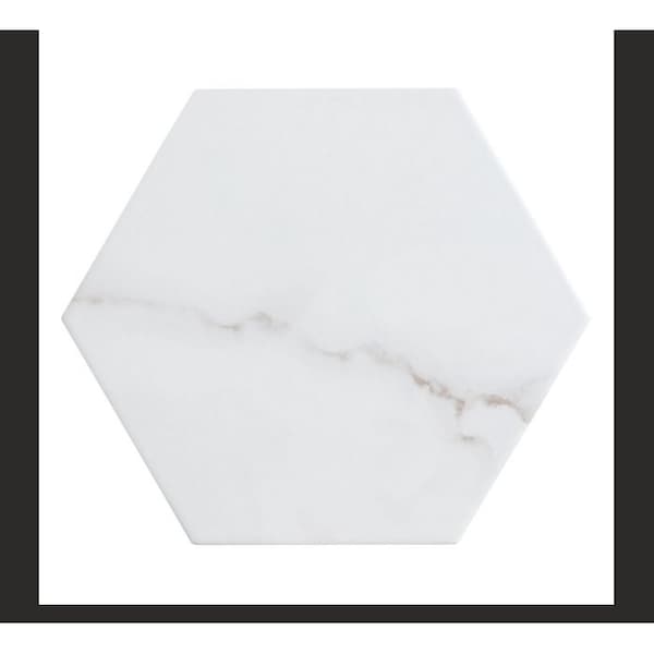 Andova Tiles SAMPLE-Porlan 8-in. x 9-in. Hexagon Marble Look Matte Porcelain Wall & Floor Tile SAM-ANDPOR1260 - main