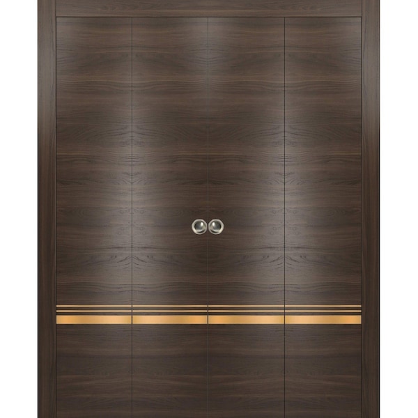 Sartodoors Sliding Closet Double Bi-fold Doors Planum 2010 Solid Core Modern Interior PLANUM2010DBF-CA-96 x 96 (4* 24x96) - main
